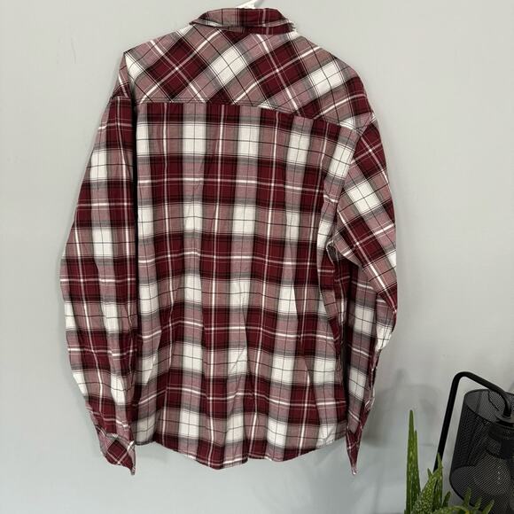 Reclaim Athletic Fit Snap Button Down Red Plaid Shirt Men’s Size XXL - Picture 2 of 7